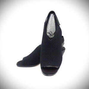 EILEEN FISHER Avil Women's Block Heeled Stretch Sandals in Black Size 8.5